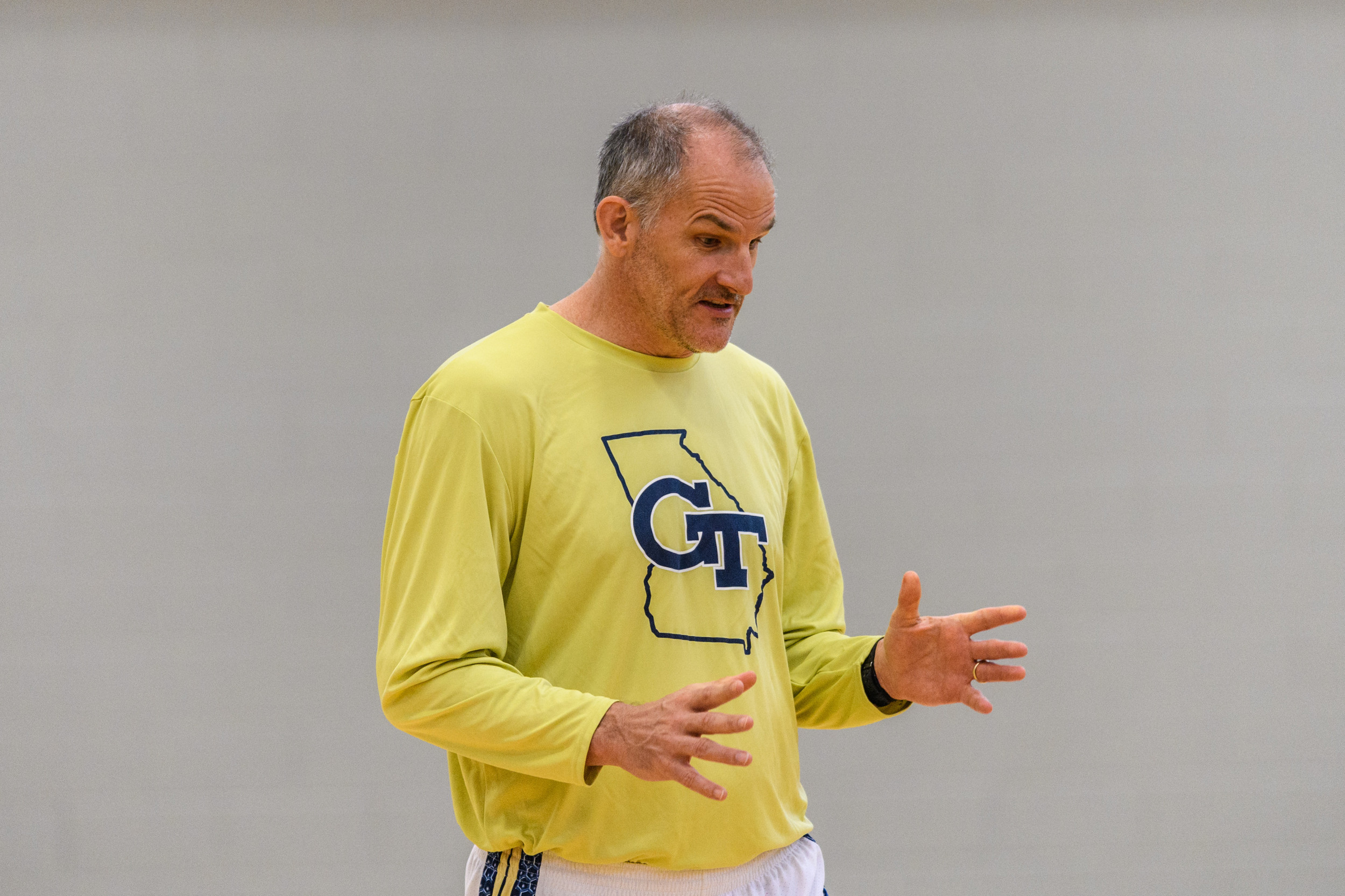Eric Reveno at Georgia Tech men's basketball practice, Zelnak Center, October 11, 2016