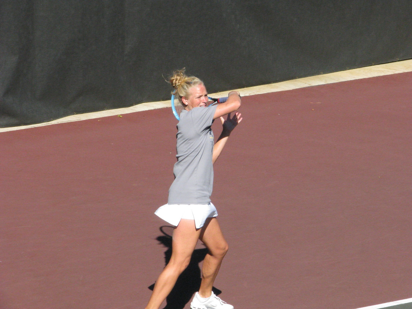 Christy Striplin and Noelle Hickey in the ITA South Region Championships doubles final