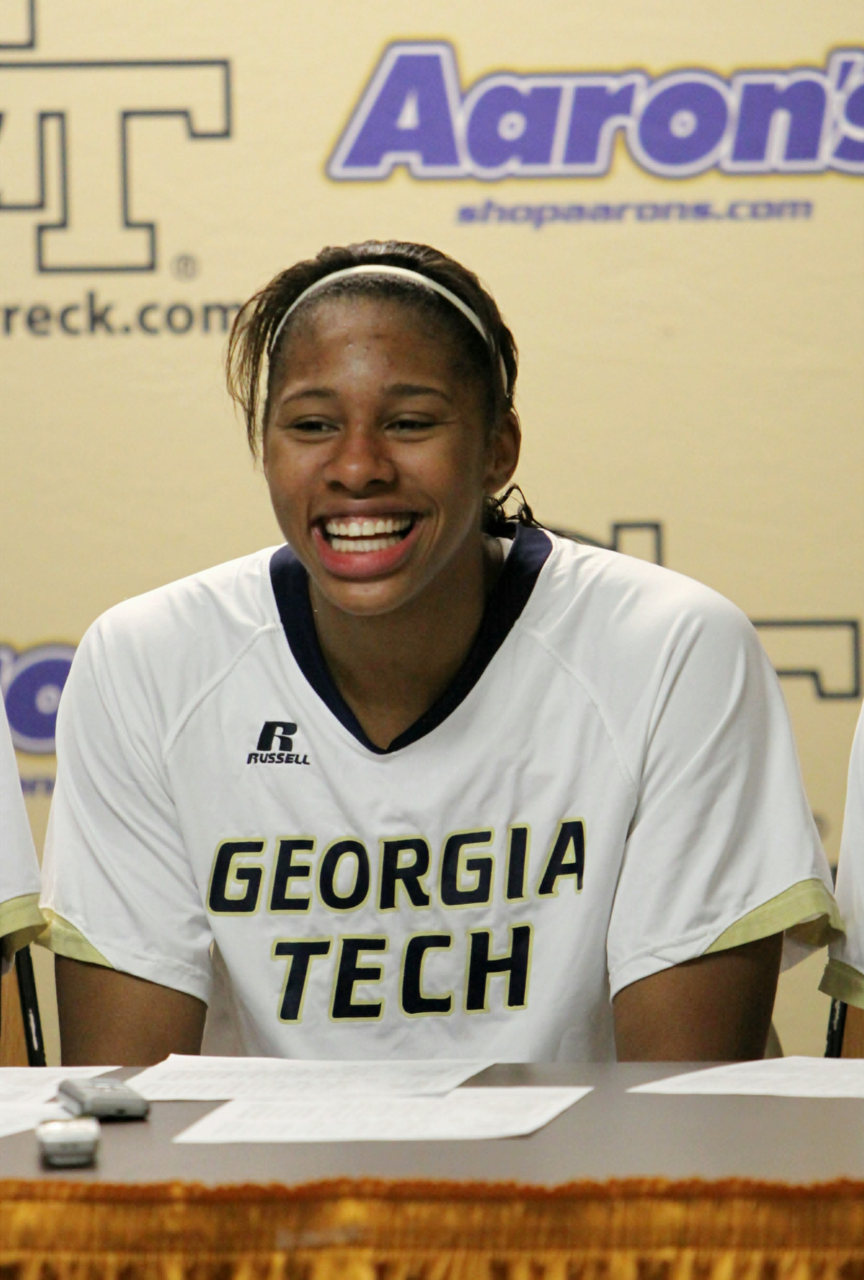 Alex Montgomery meets with the media after the Yellow Jackets victory.