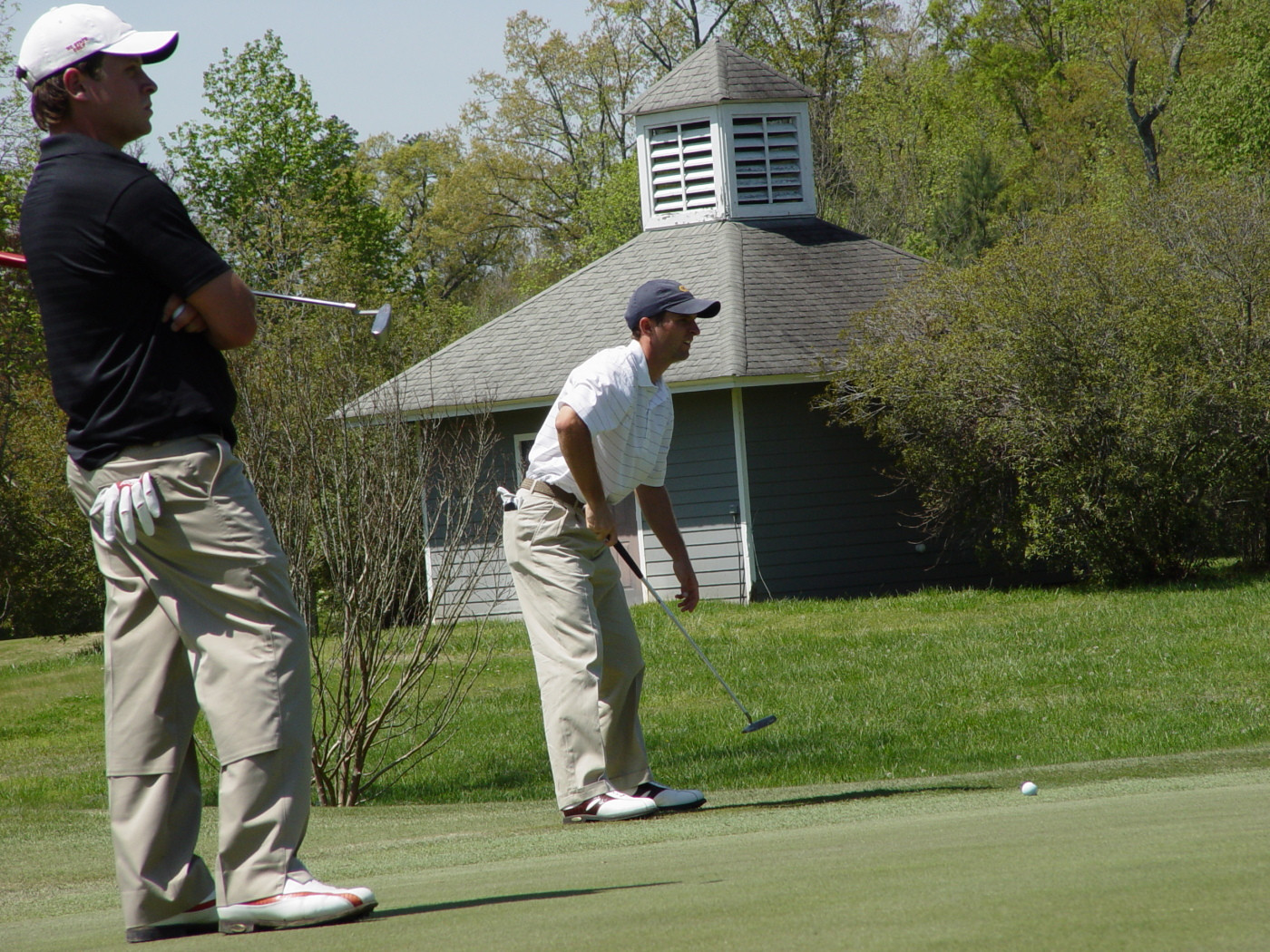 David Dragoo lines up a putt during round 2 of the ACC Golf Championship - April 18, 2009