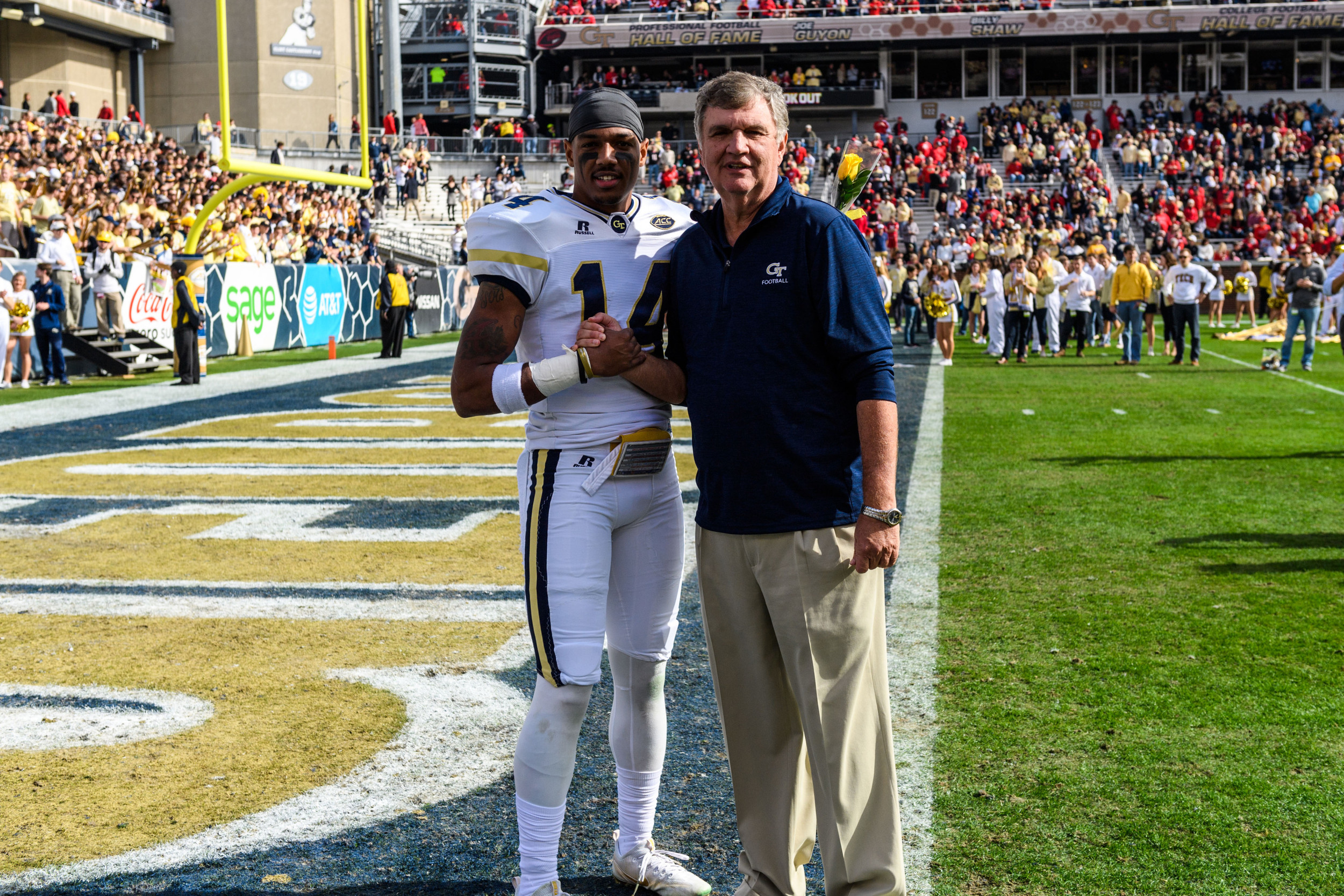Corey Griffin (14), Coach Paul Johnson