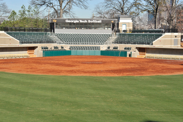 The view from the parking lot just beyond center field.