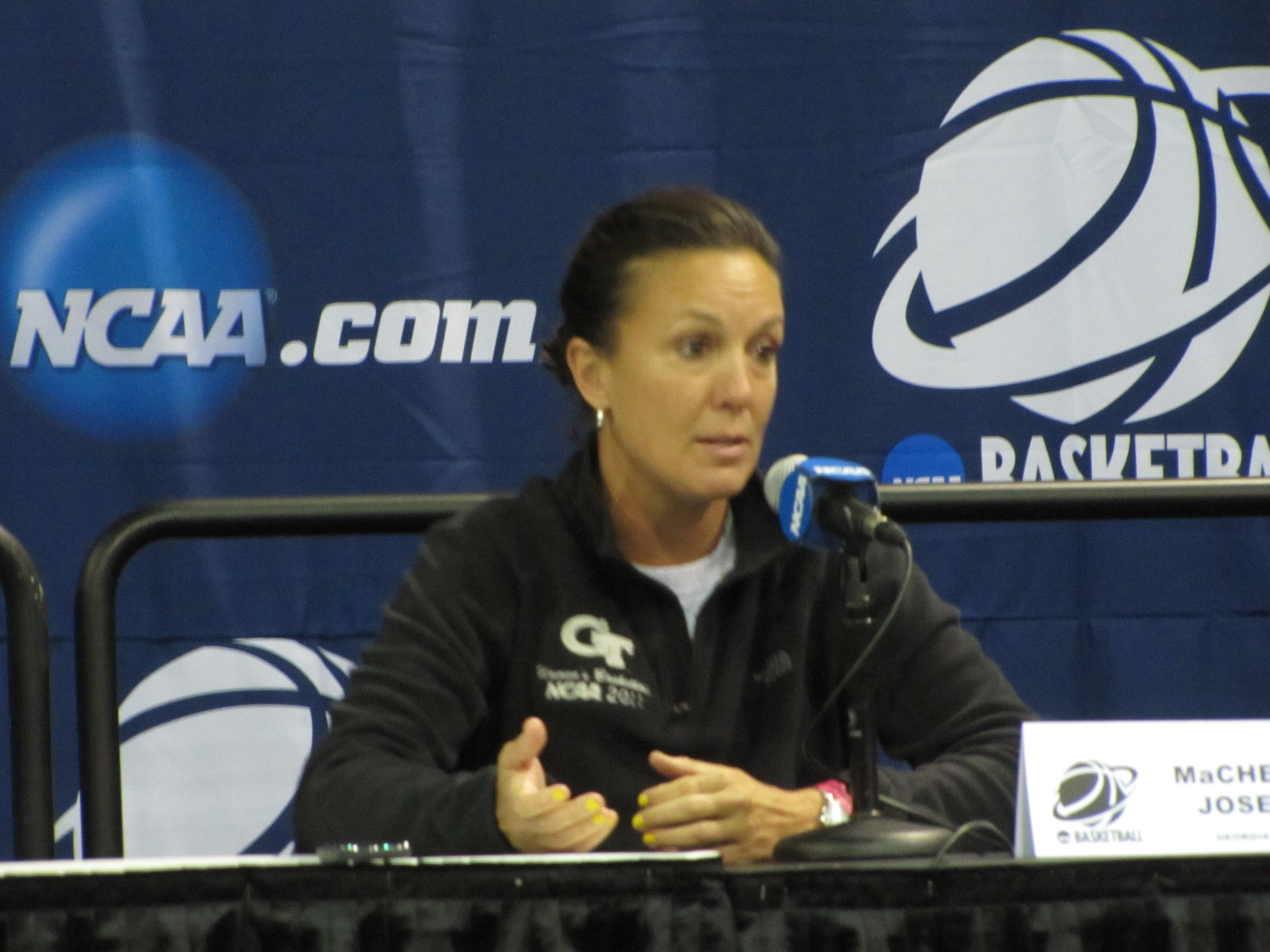 Head Coach MaChelle Joseph addresses media during press conference
