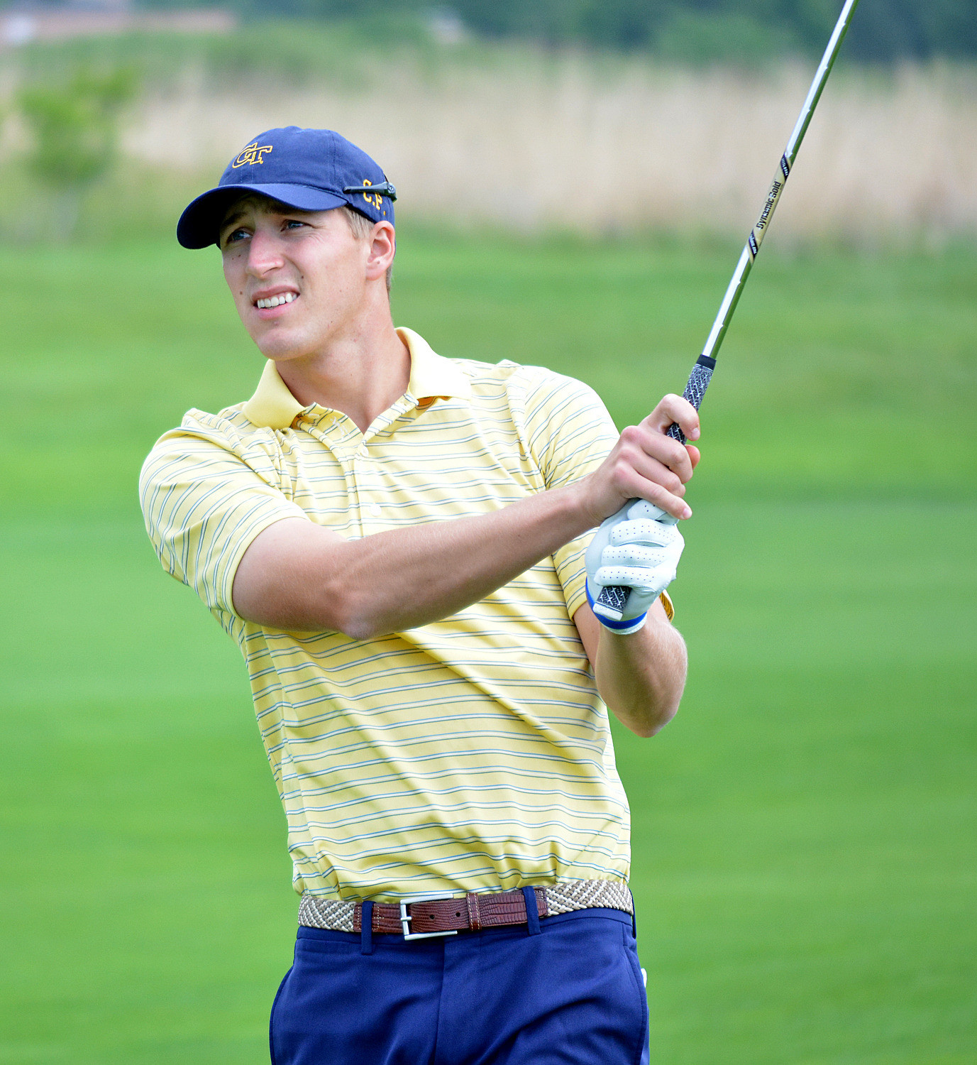 Richy Werenski of Georgia Tech during the NCAA Golf Championships at Prairie Dunes Country Club in Hutchinson, Kansas, on Saturday, May 24, 2014. (Photo by Steven Colquitt)