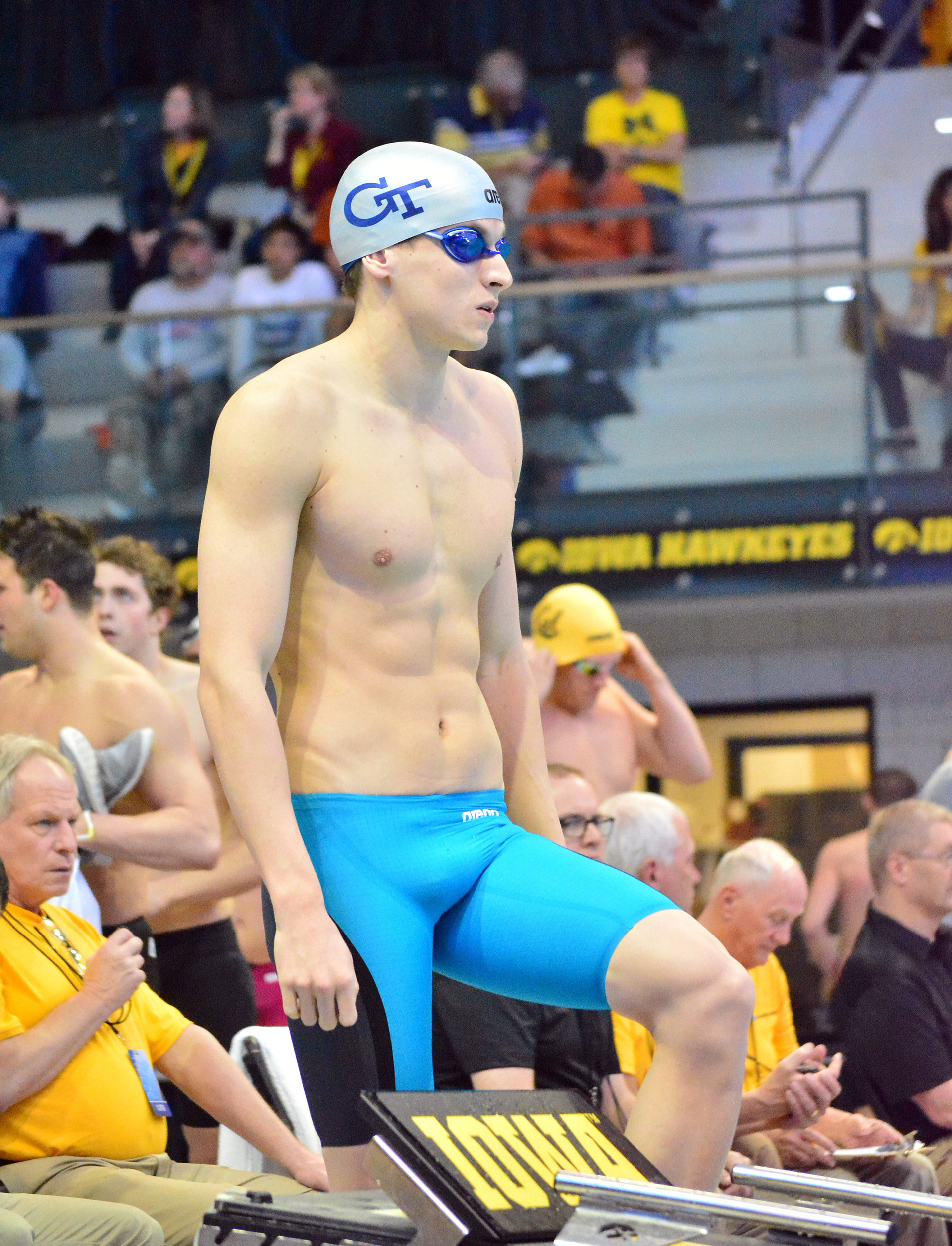 Andrew Kosic -- Georgia Tech during the NCAA Swimming and Diving Championships on Friday, March 27, 2015, at the Campus Recreation and Wellness Center Natatorium in Iowa City, Iowa. (Photo by Steven Colquitt)