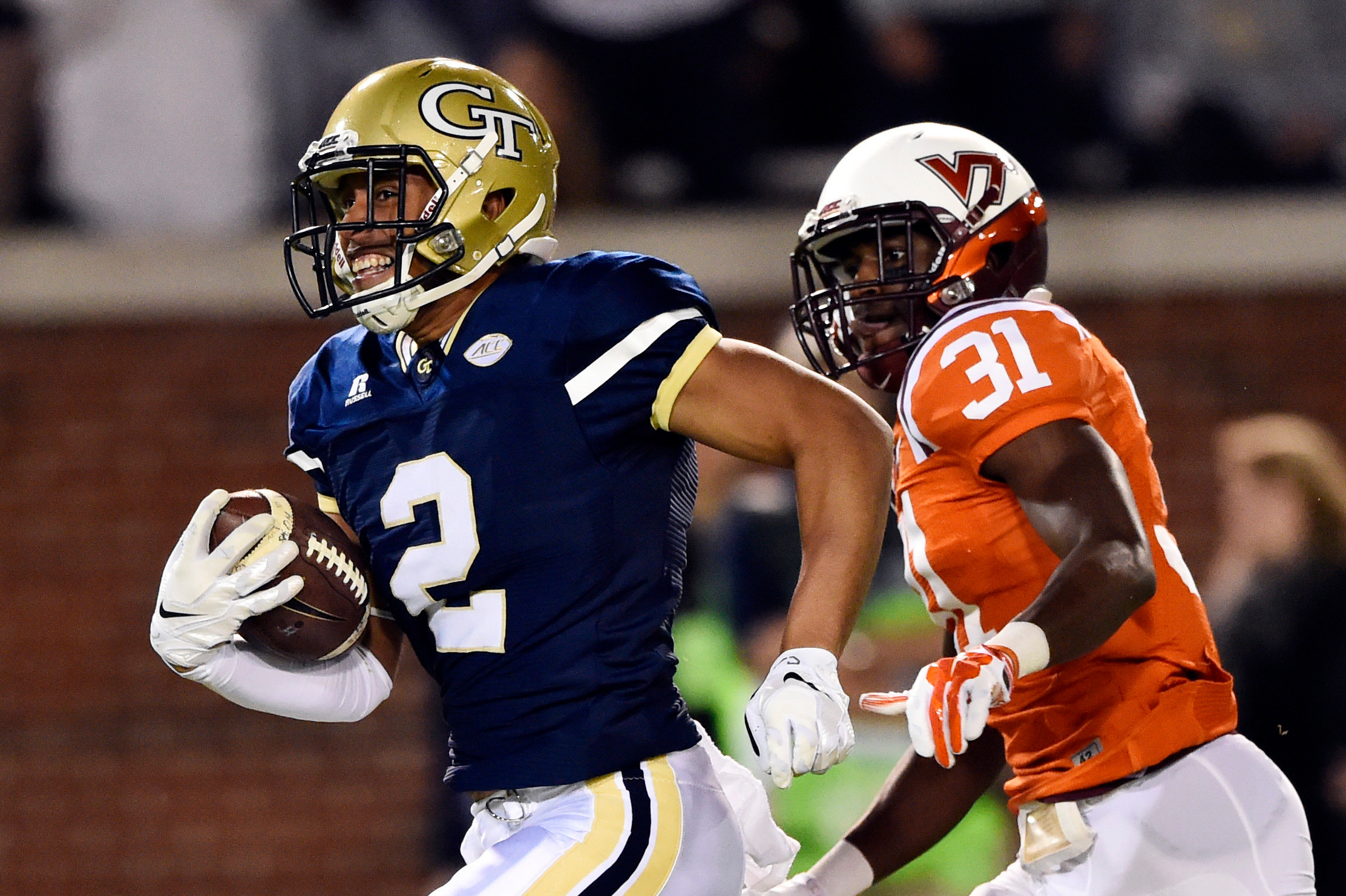 Wide receiver Ricky Jeune (2) carries the ball (Jason Getz-USA TODAY Sports)
