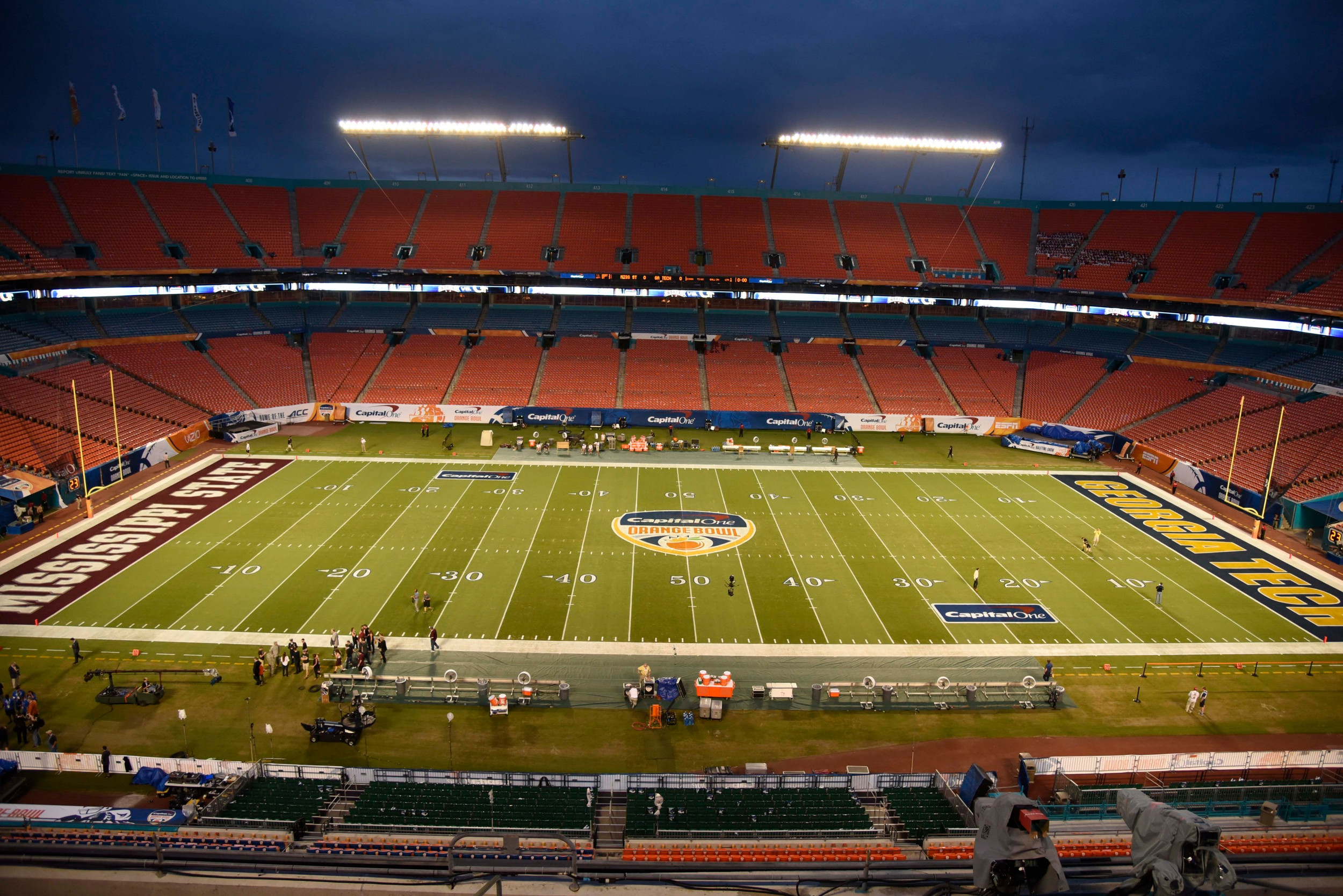 Dec 31, 2014; Miami Gardens, FL, USA; A general view of the stadium prior to the the 2014 Orange Bowl at Sun Life Stadium. Mandatory Credit: Brad Barr-USA TODAY Sports