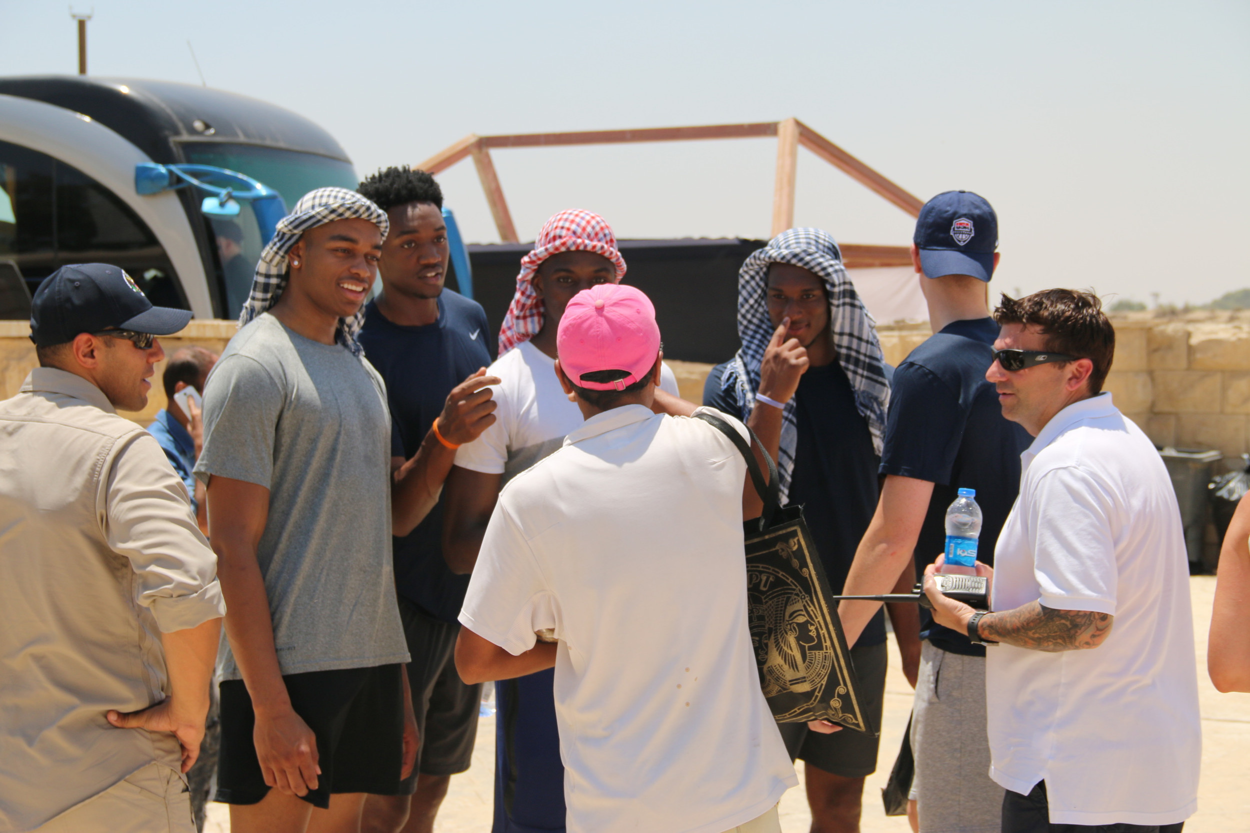 Josh Okogie with the USA Basketball U19 team on its tour of the Pyramids in Egypt - June 27, 2017