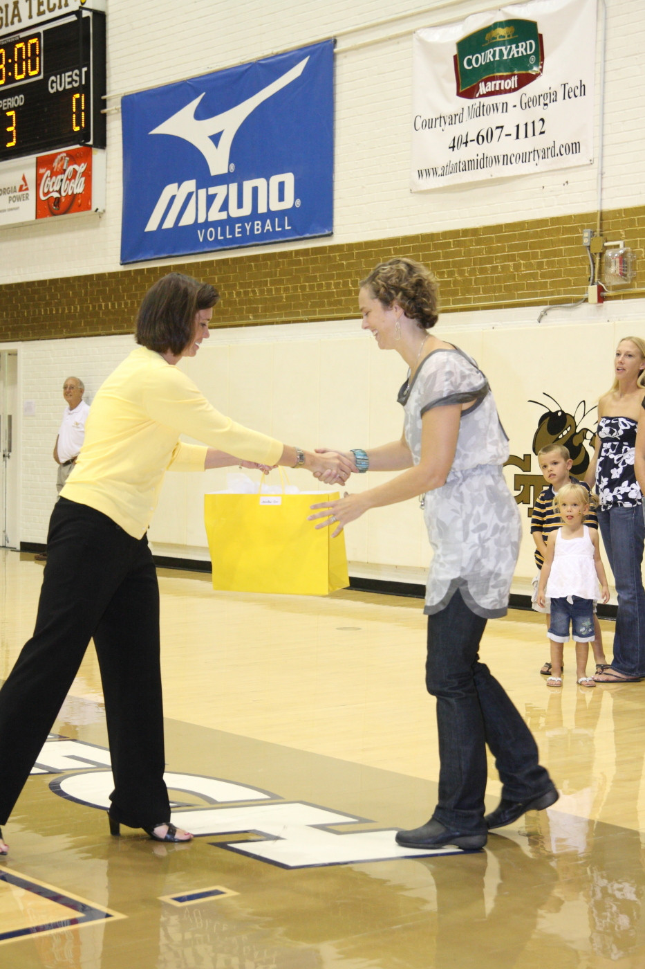 Over two dozen alumnae of Georgia Tech Volleyball were honored between the second and third sets.