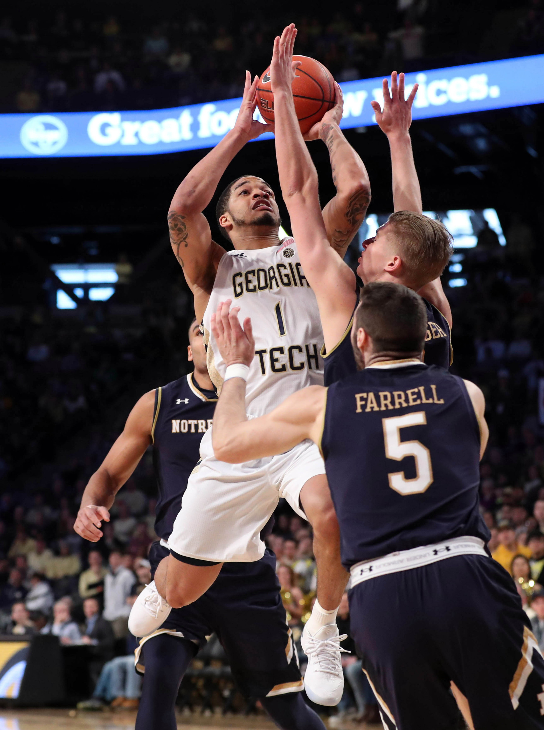Yellow Jackets guard Tadric Jackson (1) attempts a shot. Jason Getz-USA TODAY Sports