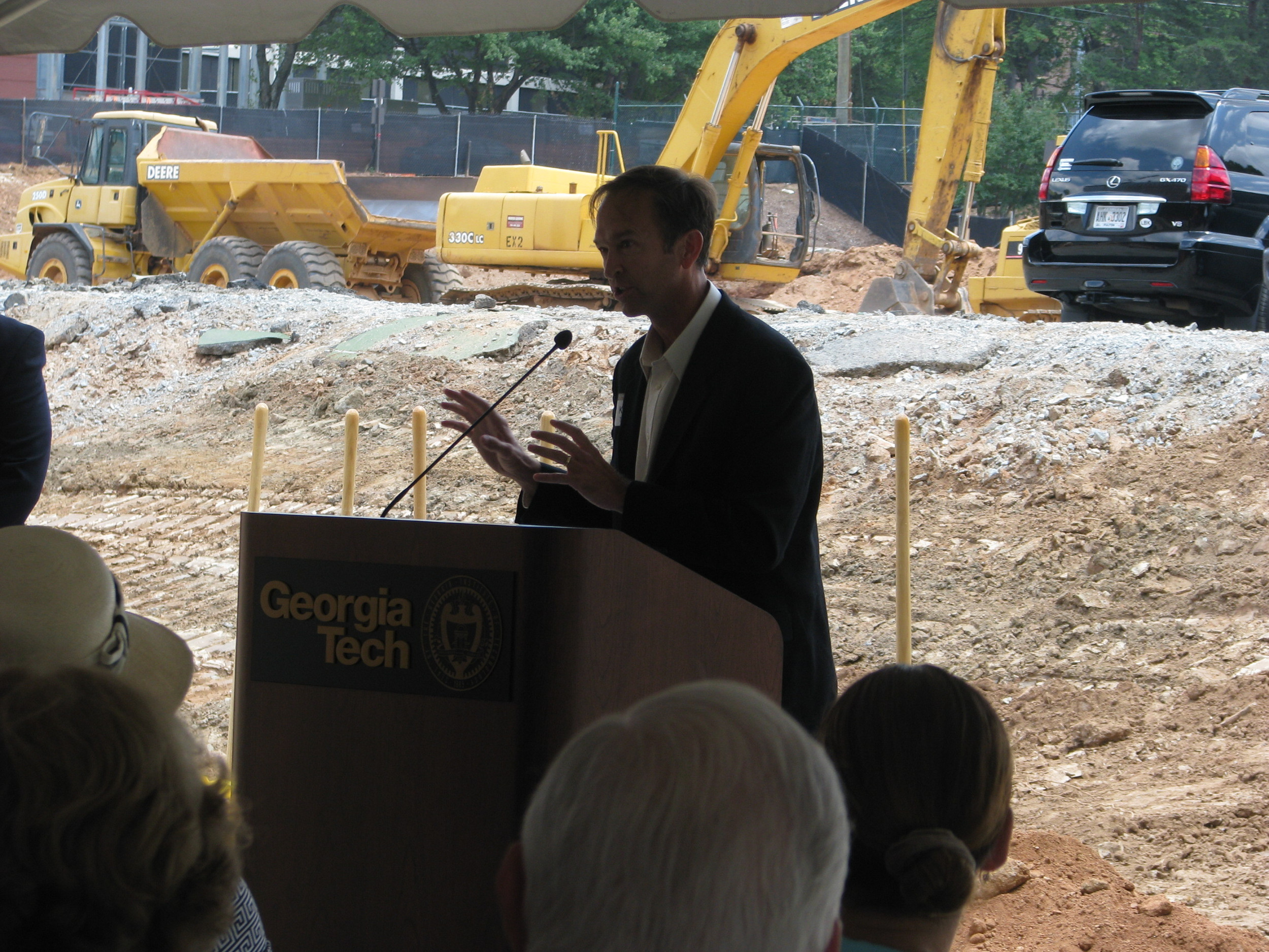 Kenny Thorne addresses the crowd during the Ken Byers Tennis Complex Groundbreaking Ceremony, June 15, 2012.