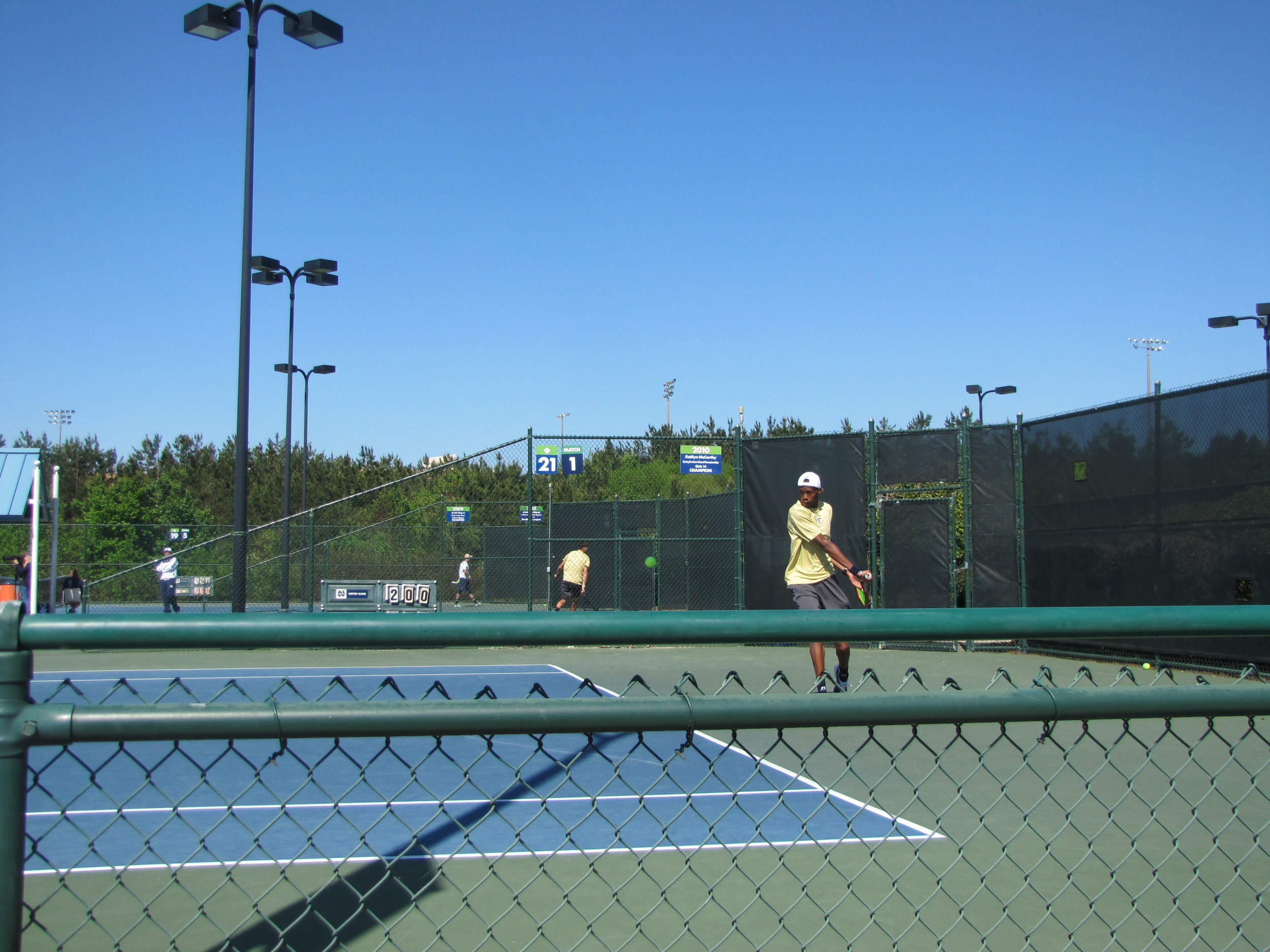 Christopher Eubanks faces his opponent in the first round of the ACC Tournament in Cary, N.C. against Notre Dame.