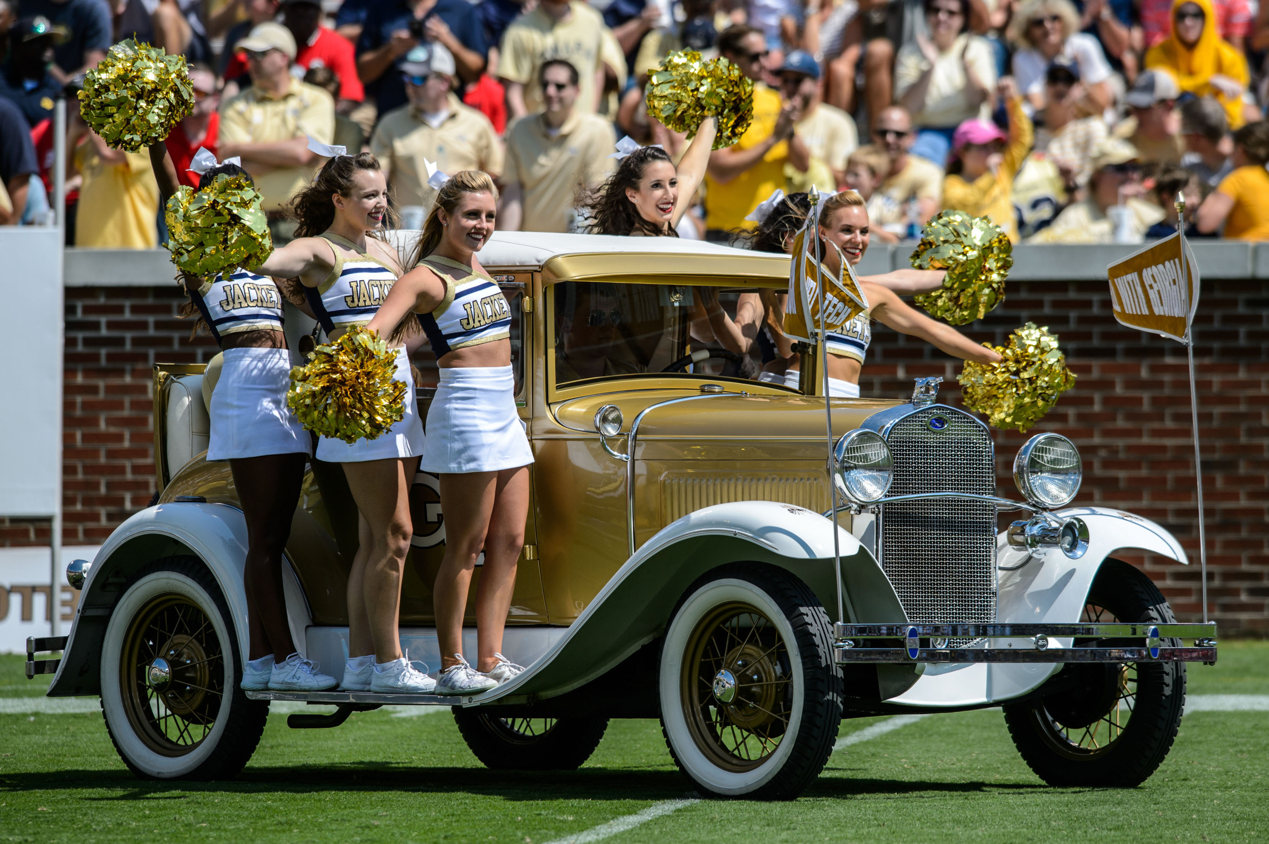 The Ramblin' Reck leads the team onto the field to start the 3rd quarter