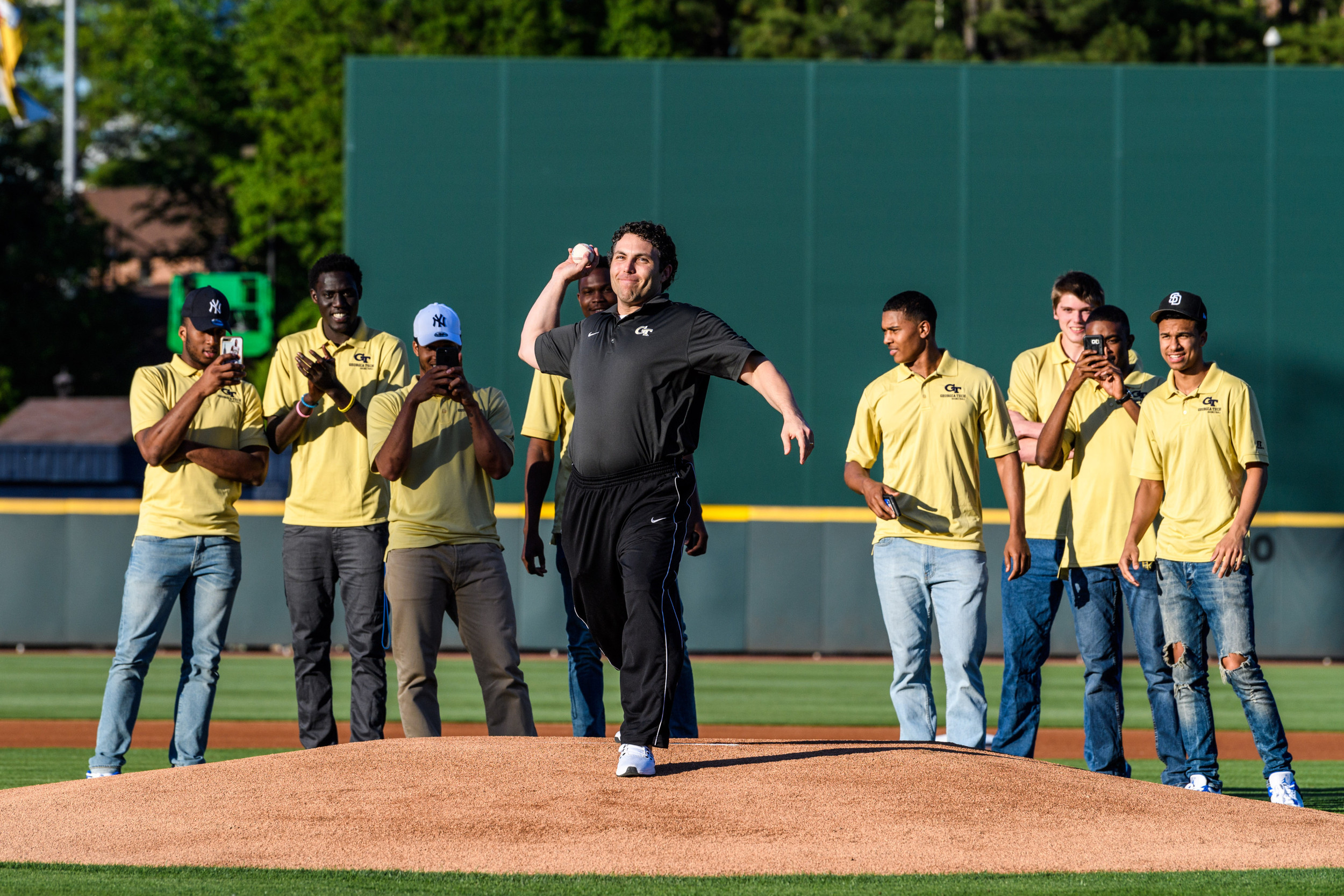 Coach Pastner threw out the first pitch