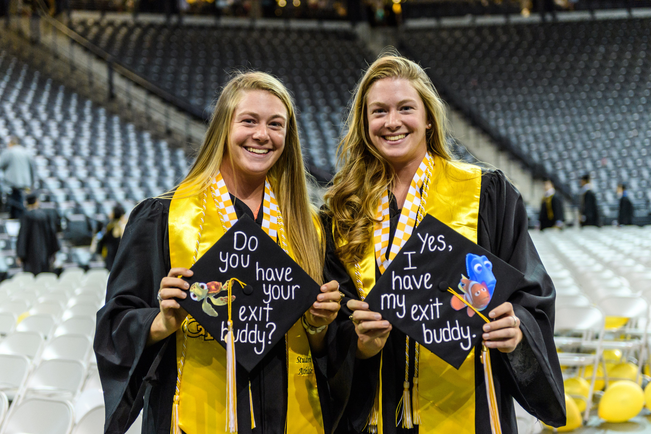 Teegan Van Gunst (right) and her sister Annika - Georgia Tech volleyball