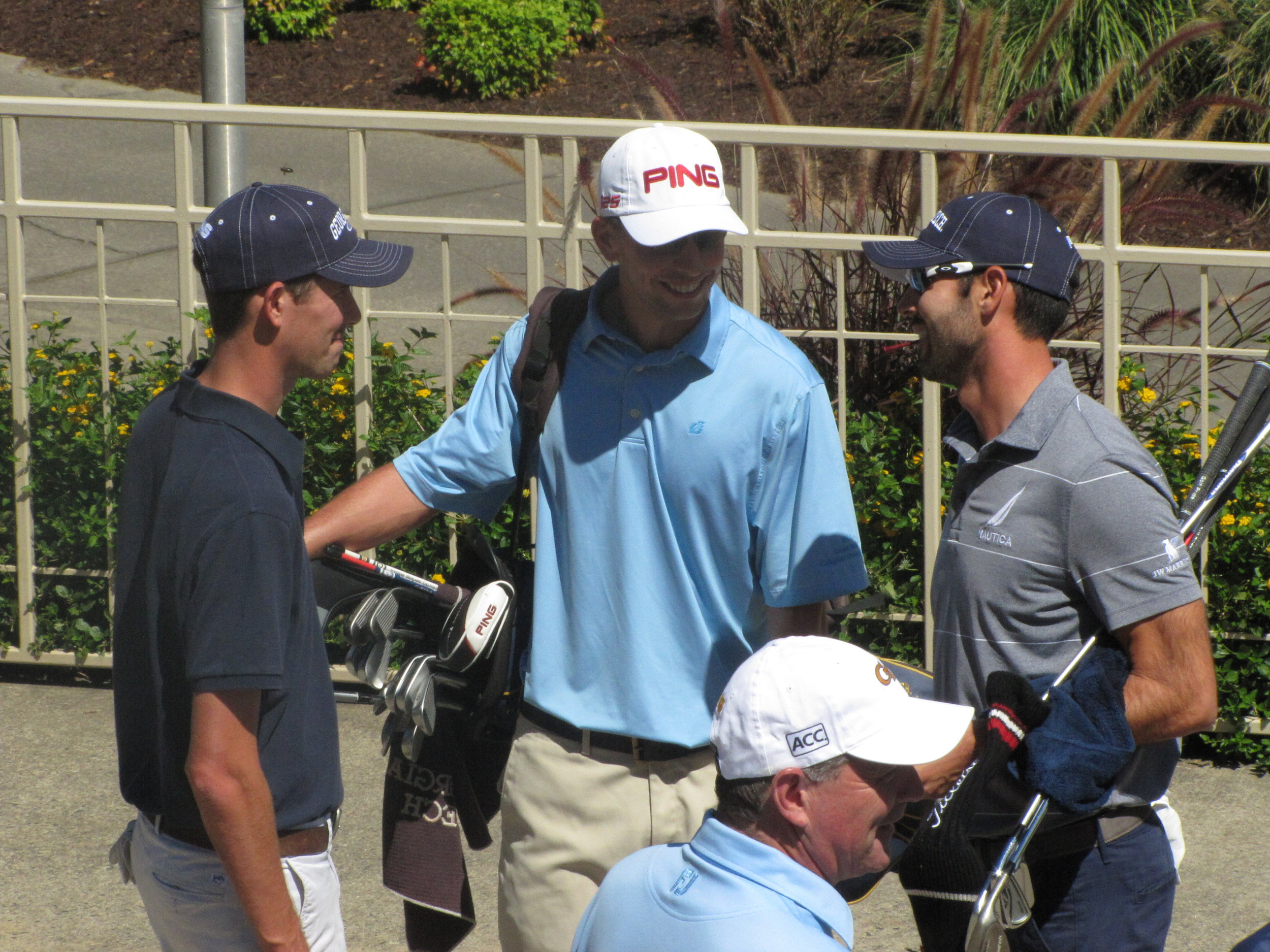 Chesson Hadley, Seth Reeves and Cameron Tringale at the Ramblin' Wreck Cup, Georgia Tech golf's annual fund-raiser at the Golf Club of Georgia, September 22, 2014