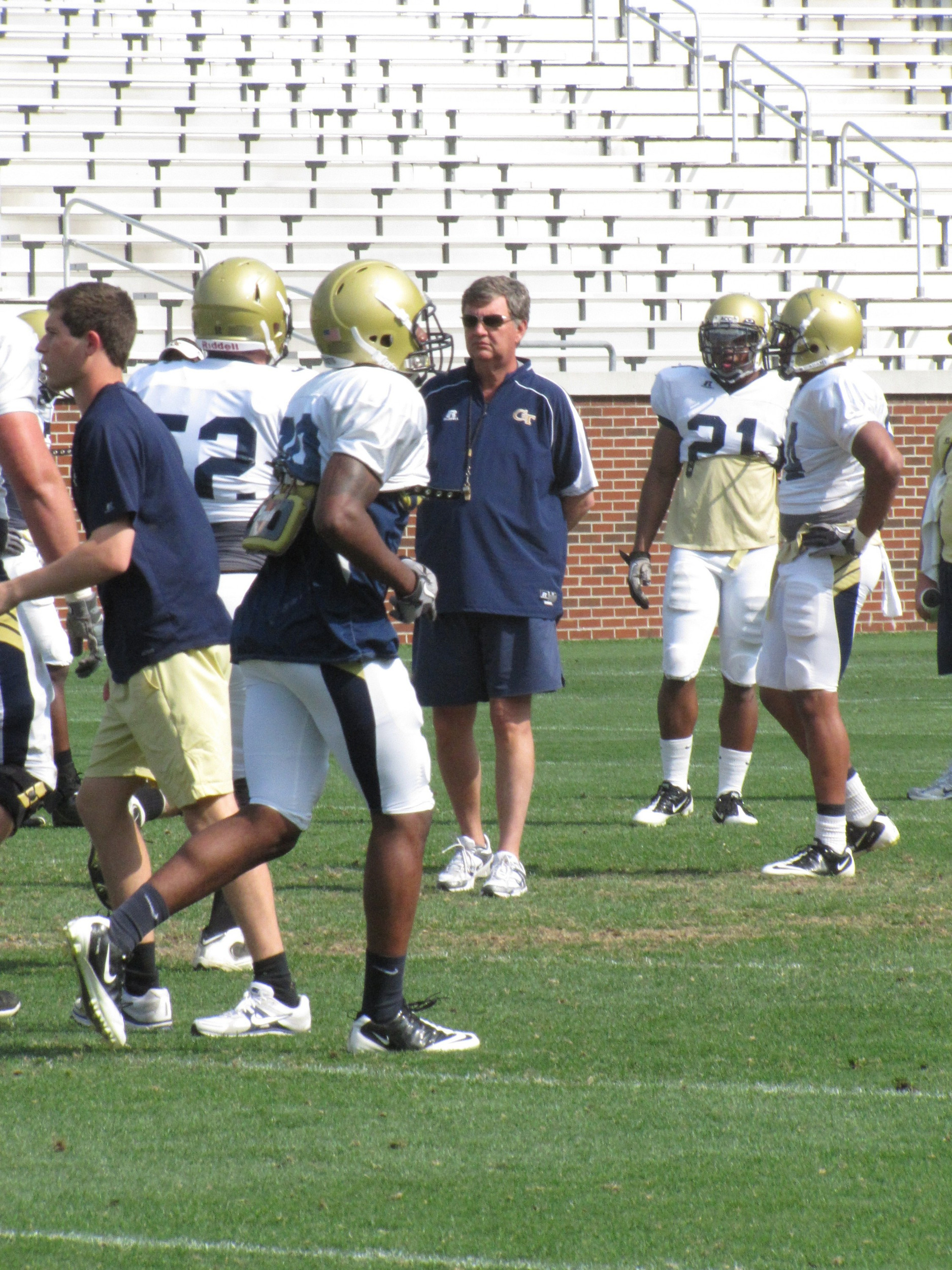 Paul Johnson - The Georgia Tech Football team continued practice Monday, April 18