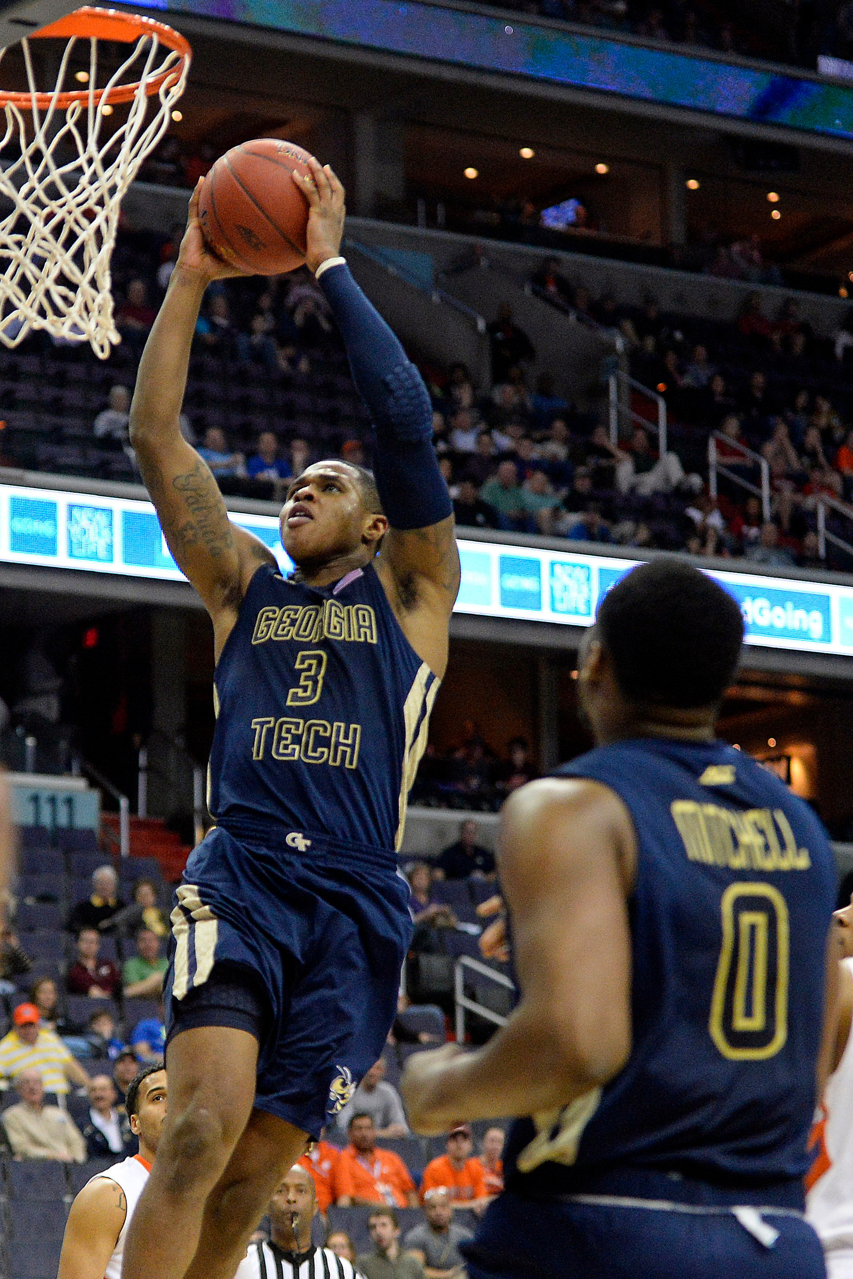 Marcus Georges-Hunt dunks in the first half against the Clemson Tigers. Tommy Gilligan-USA TODAY Sports