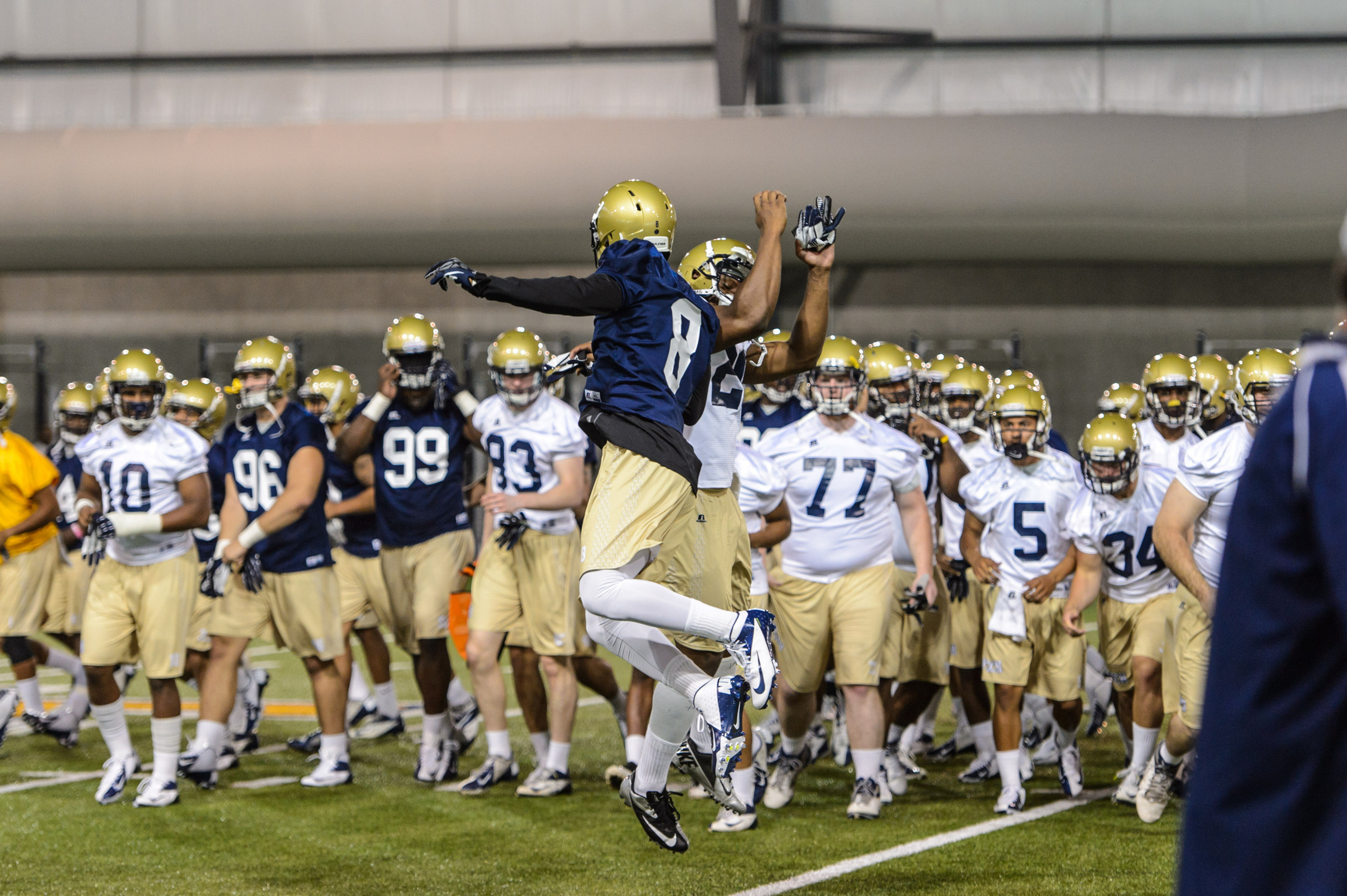 First practice of 2013 GT Football Camp.