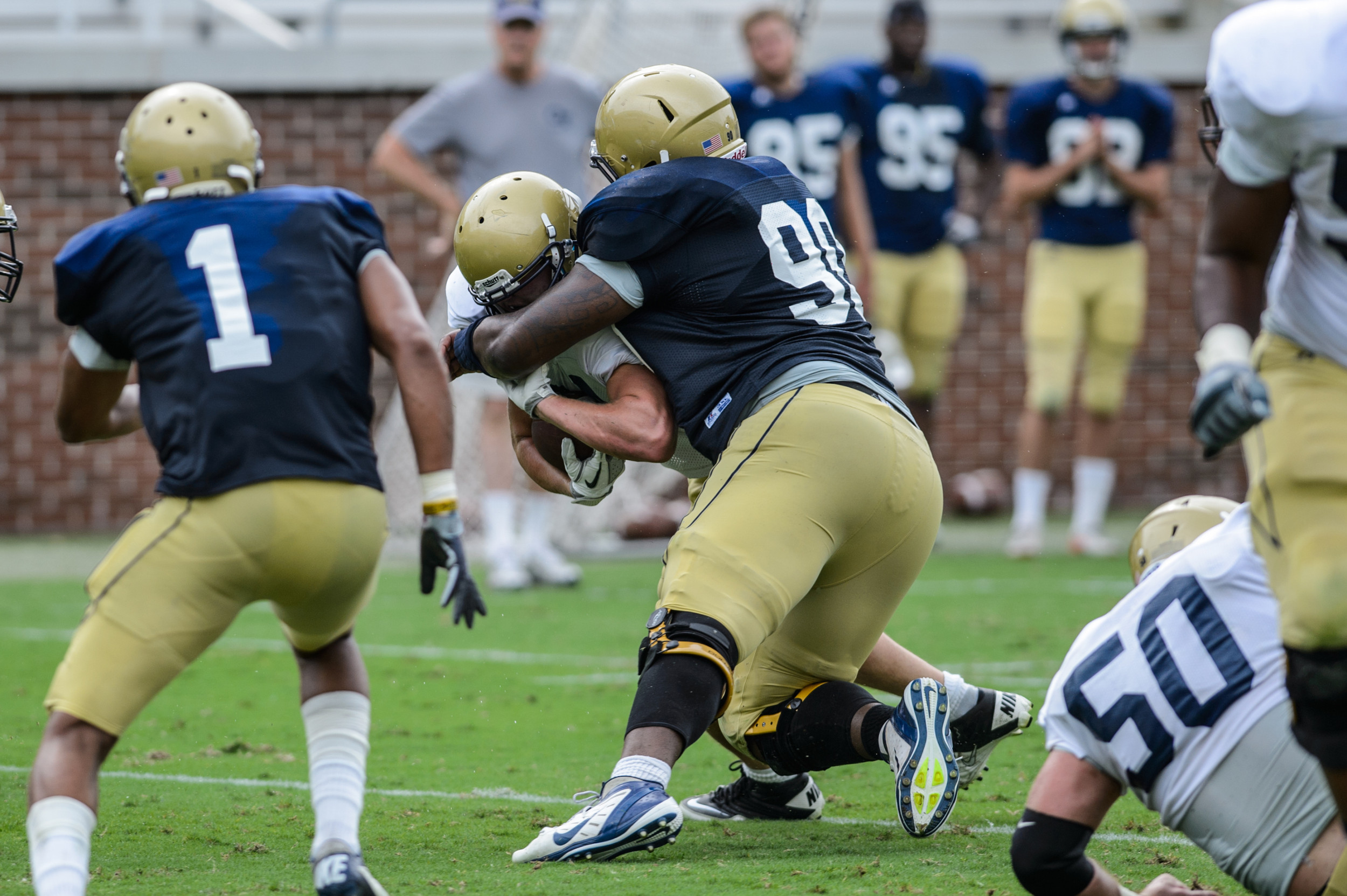 T.J. Barnes (90) - 2012 Training Camp Scrimmage #2
