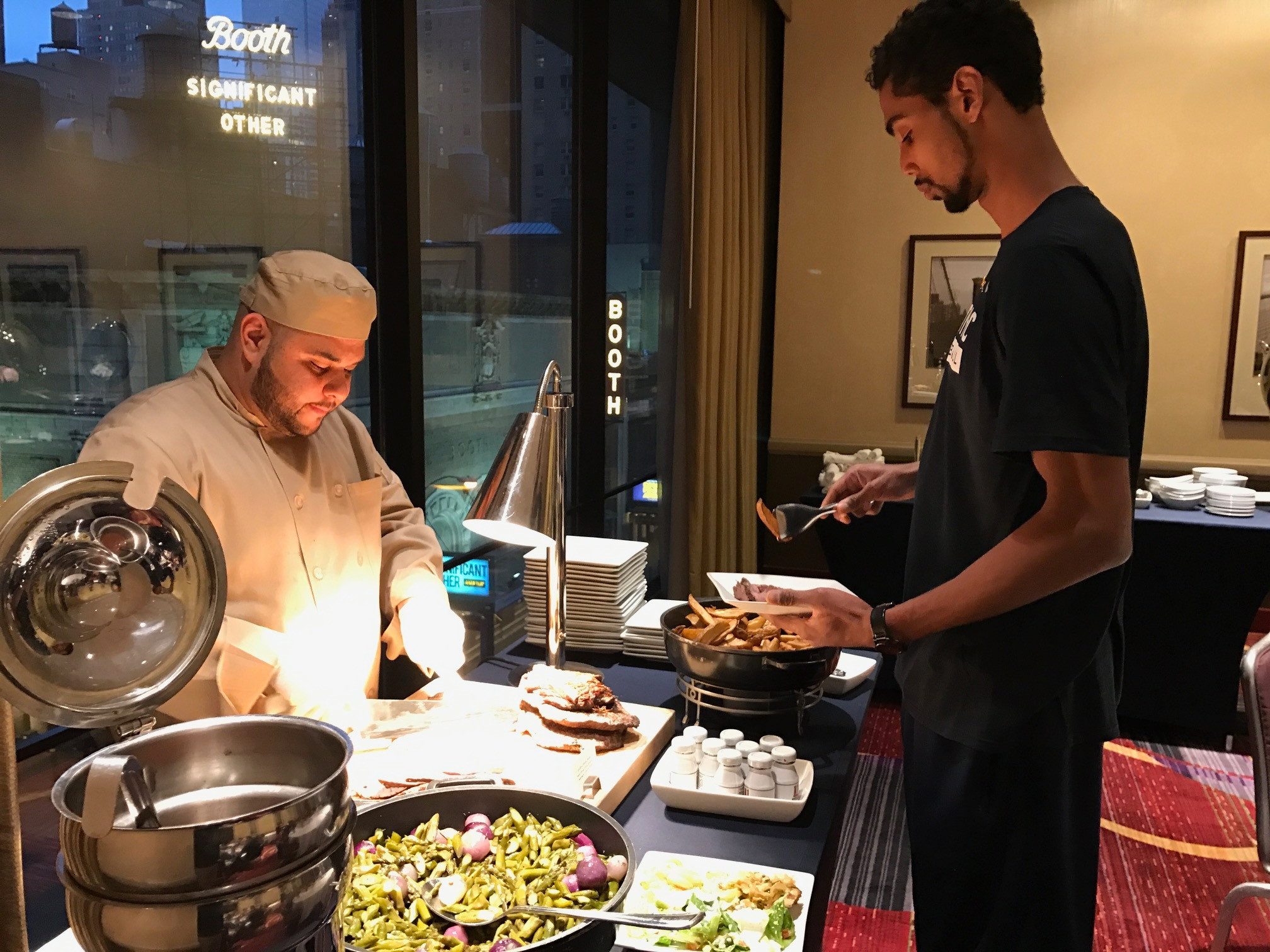 Quinton Stephens at Sunday team dinner in the hotel. NIT.