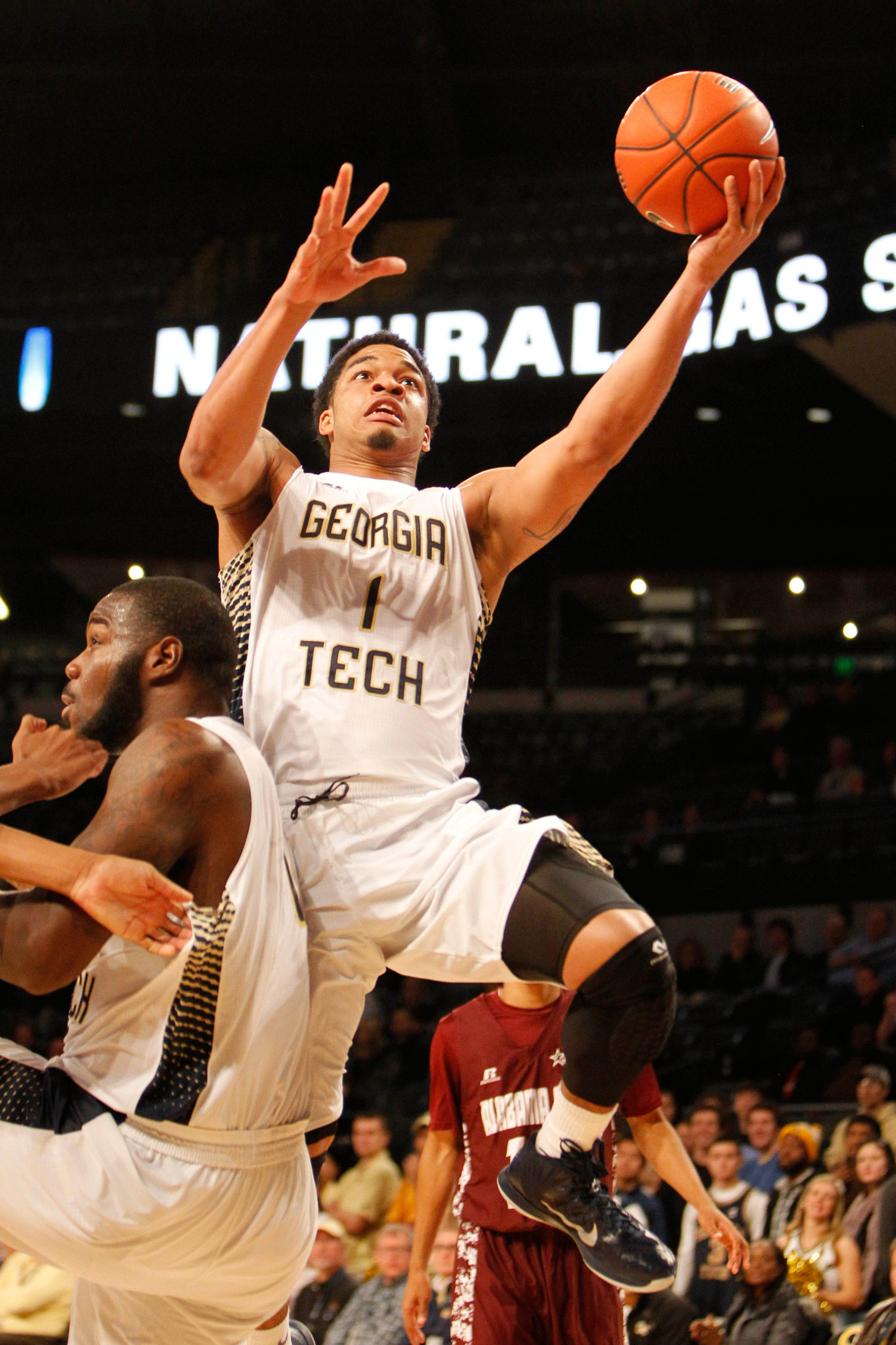 Nov 18, 2014; Atlanta, GA, USA; Yellow Jackets guard Tadric Jackson (1) shoots a lay up in the first half. Brett Davis-USA TODAY Sports