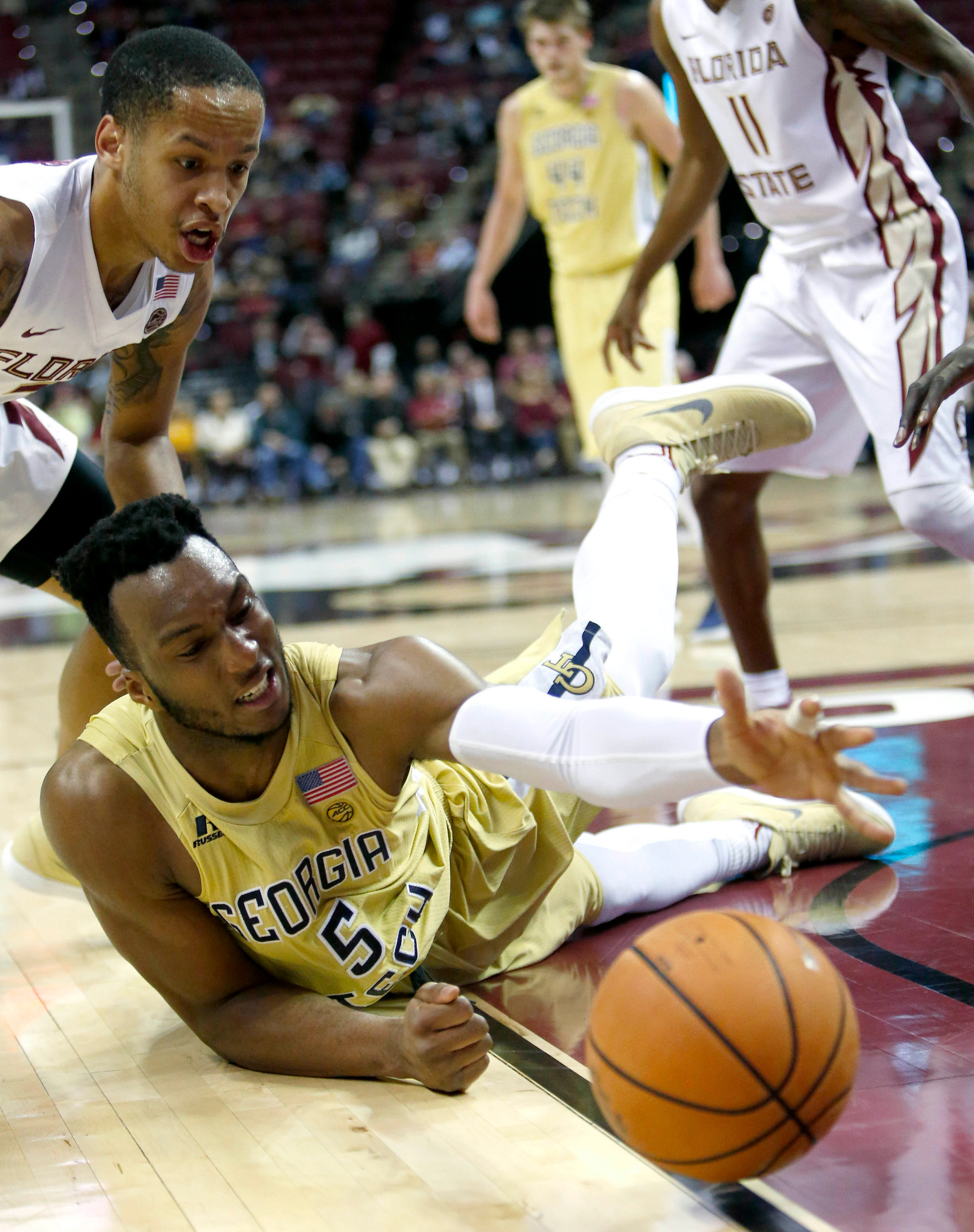 Jan 24, 2018; Tallahassee, FL, USA; Georgia Tech Yellow Jackets guard Jose Alvarado (10) shoots a layup during the second half of play at Donald L. Tucker Center. Florida State won 88-77. Mandatory Credit: Glenn Beil-USA TODAY Sports