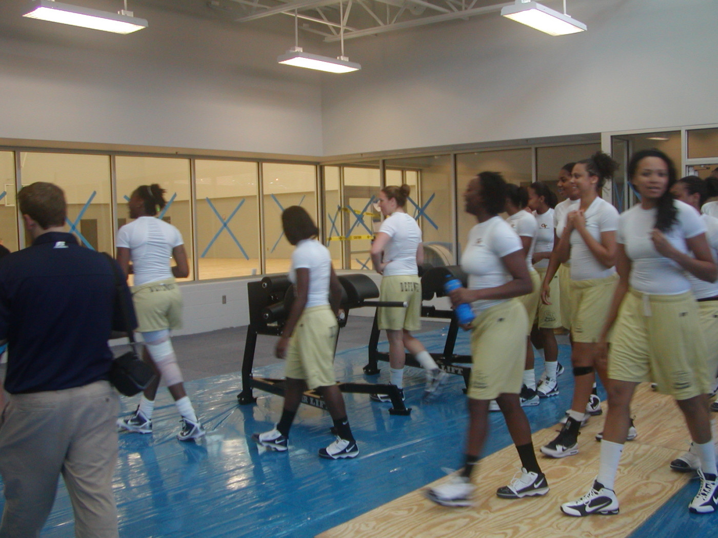 The women's basketball team toured the new facility