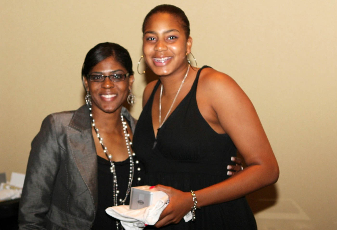 Assistant Coach Octavia Blue with Shayla Bivins