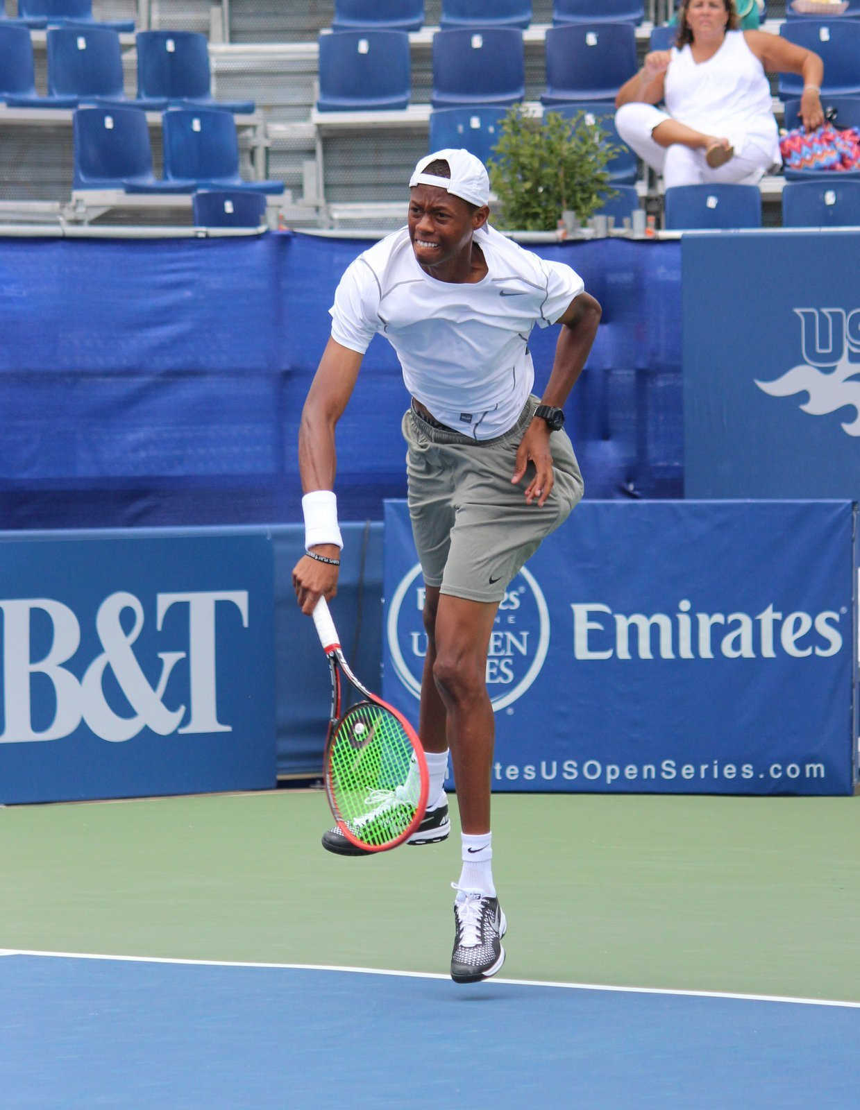 Christopher Eubanks and Donald Young during their semifinal match vs. Bob and Mike Bryan at the BB&T Atlanta Open