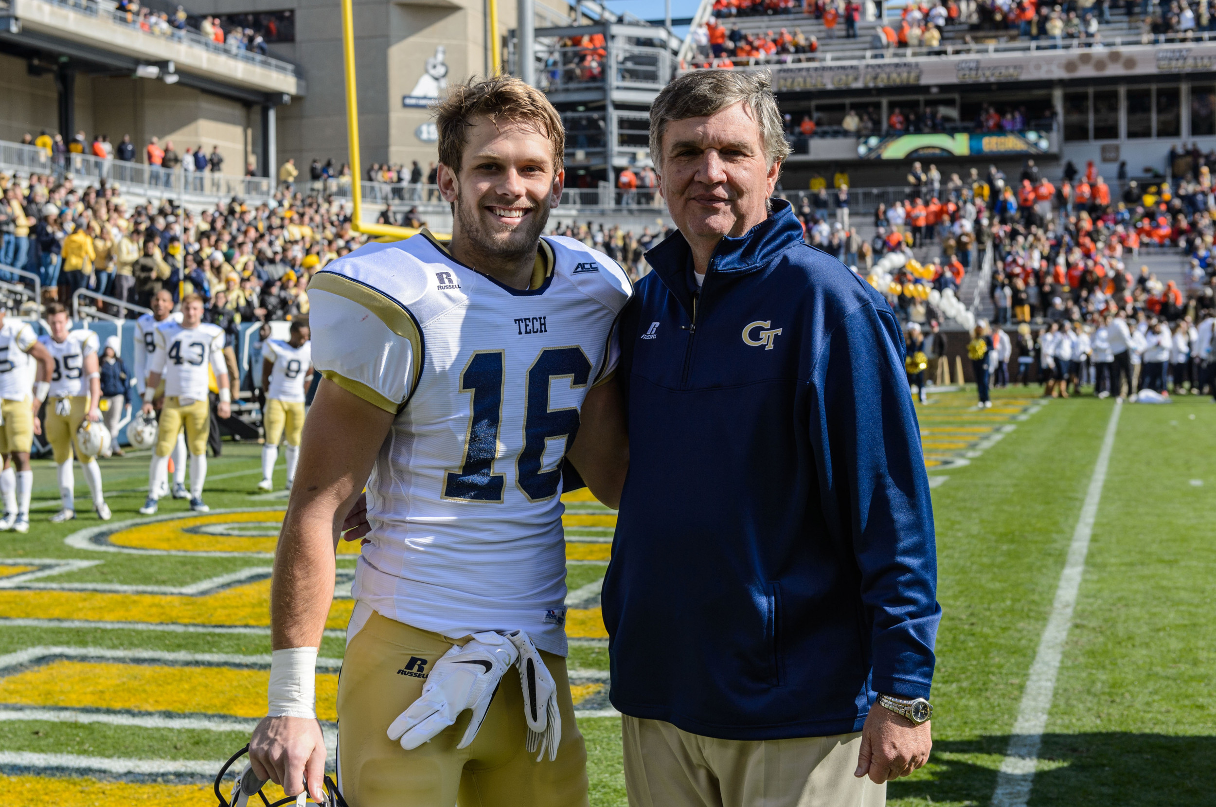 Corey Dennis (16), Coach Paul Johnson
